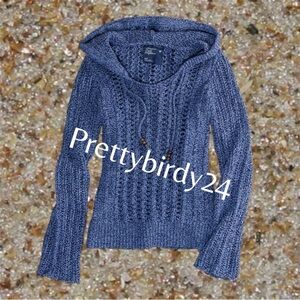 Y2K AEO Blue Open Knit Baja Sweater